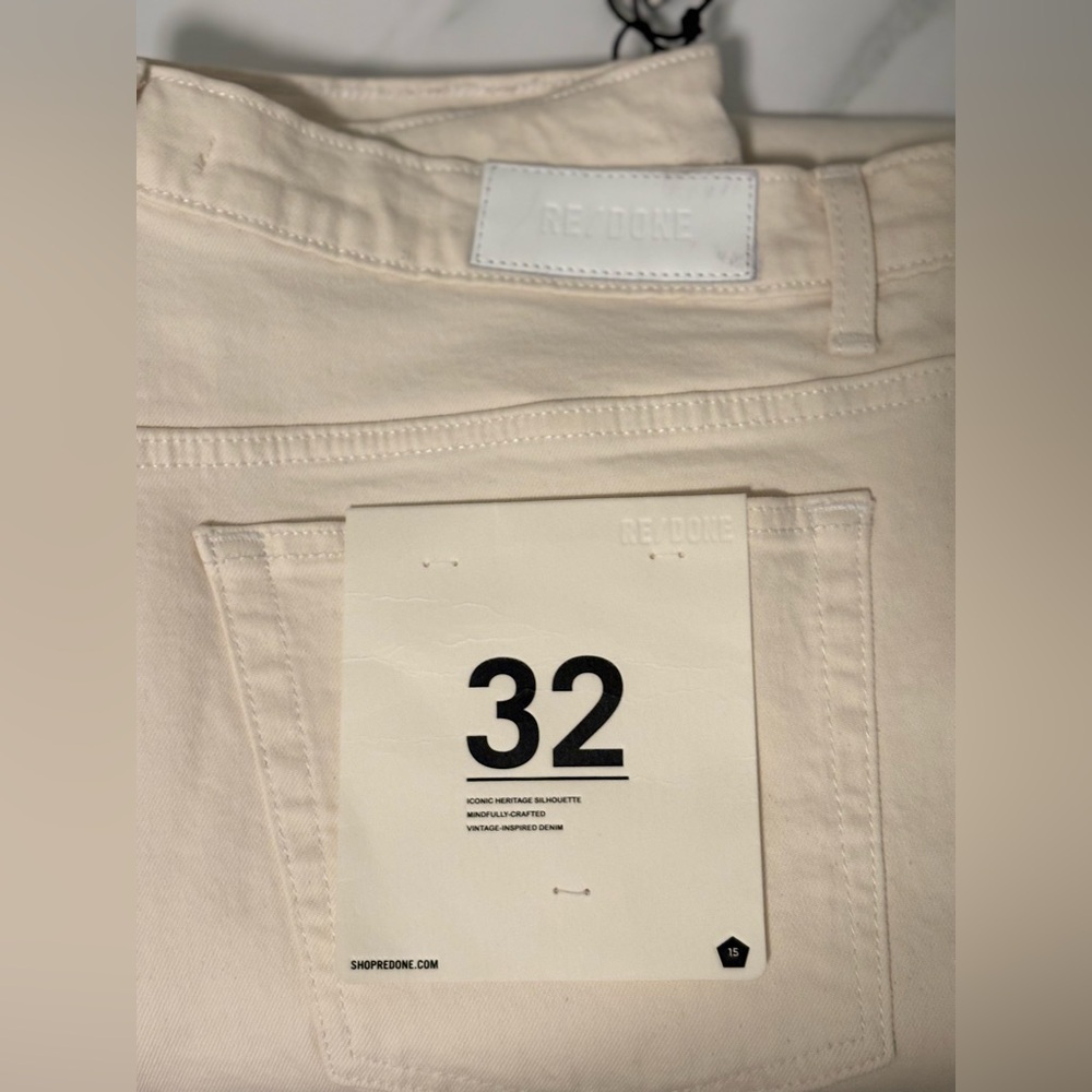 Re/done 70s Stove Pipe Straight Jeans NWT 32 Vintage White - Picture 8 of 16